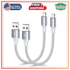 Apple MFi Certified Short iPhone Charger 1ft 2Pack USB A to Lightning Cable