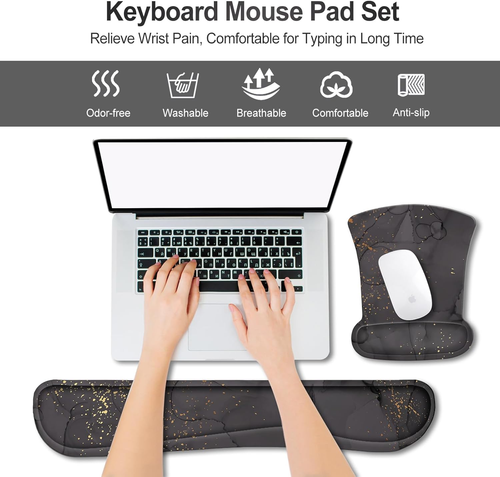 Mouse Pad Wrist Support and Keyboard Wrist Rest, Ergonomic Memory Foam Mousepad - 第 2/12 張圖片