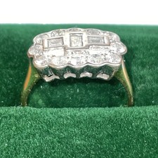 Heavy Art Deco Style Diamond Set 18ct Gold Ring 5.26g Size O 1 Carat Of Di’s