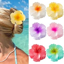6 PCS Flower Hair Claw Clips for Women, Hawaiian Flower Hair Clips, Hawaiian ...