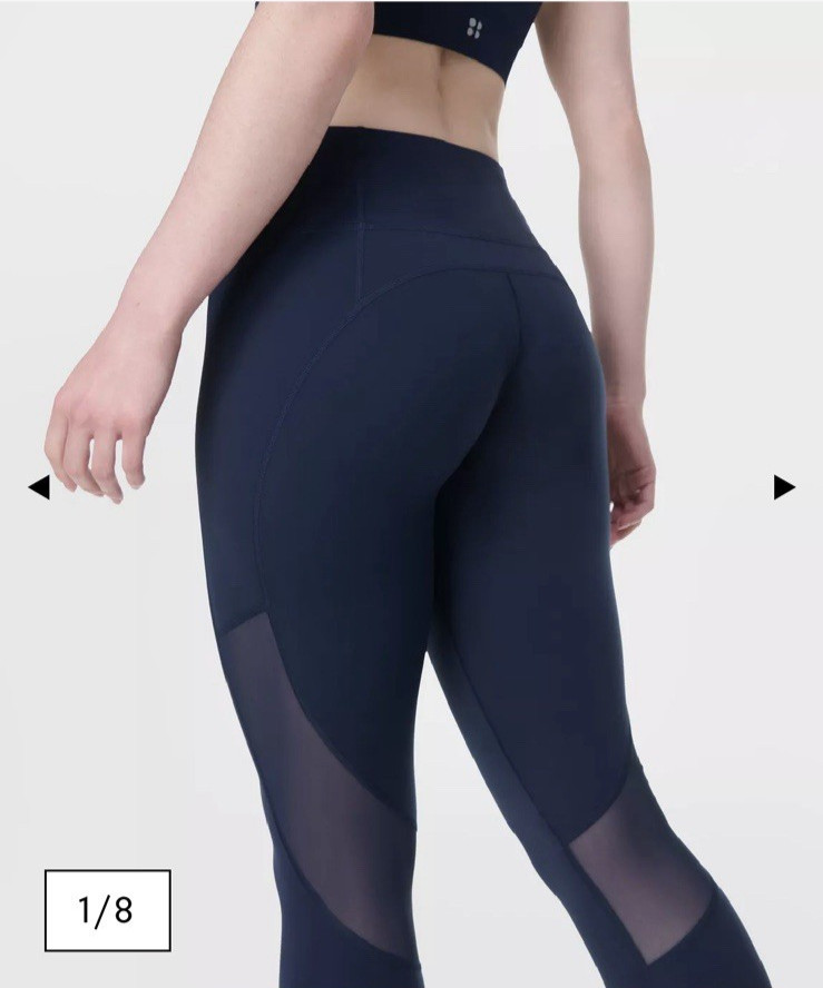 Nuevo con etiquetas Leggings Sudorosos Betty Power Malla Aérea Gimnasio XS Azul Marino RP£90.00 7/8
