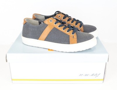 Harmont & Blaine EU42 Herren Sneakers Stahlgrau Kunstleder Flach Schnürschuhe