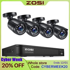 ZOSI 5MP Lite 8CH DVR 1080p Security Home Camera System Motion Alerts 24/7 View