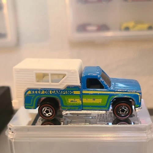 Hot Wheels Keep On Camping Blue & White Redline Pickup Truck 1977 Vintage