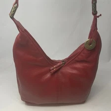 The Sak Purse Red Leather Bag Shoulder Tote Purse Small Size