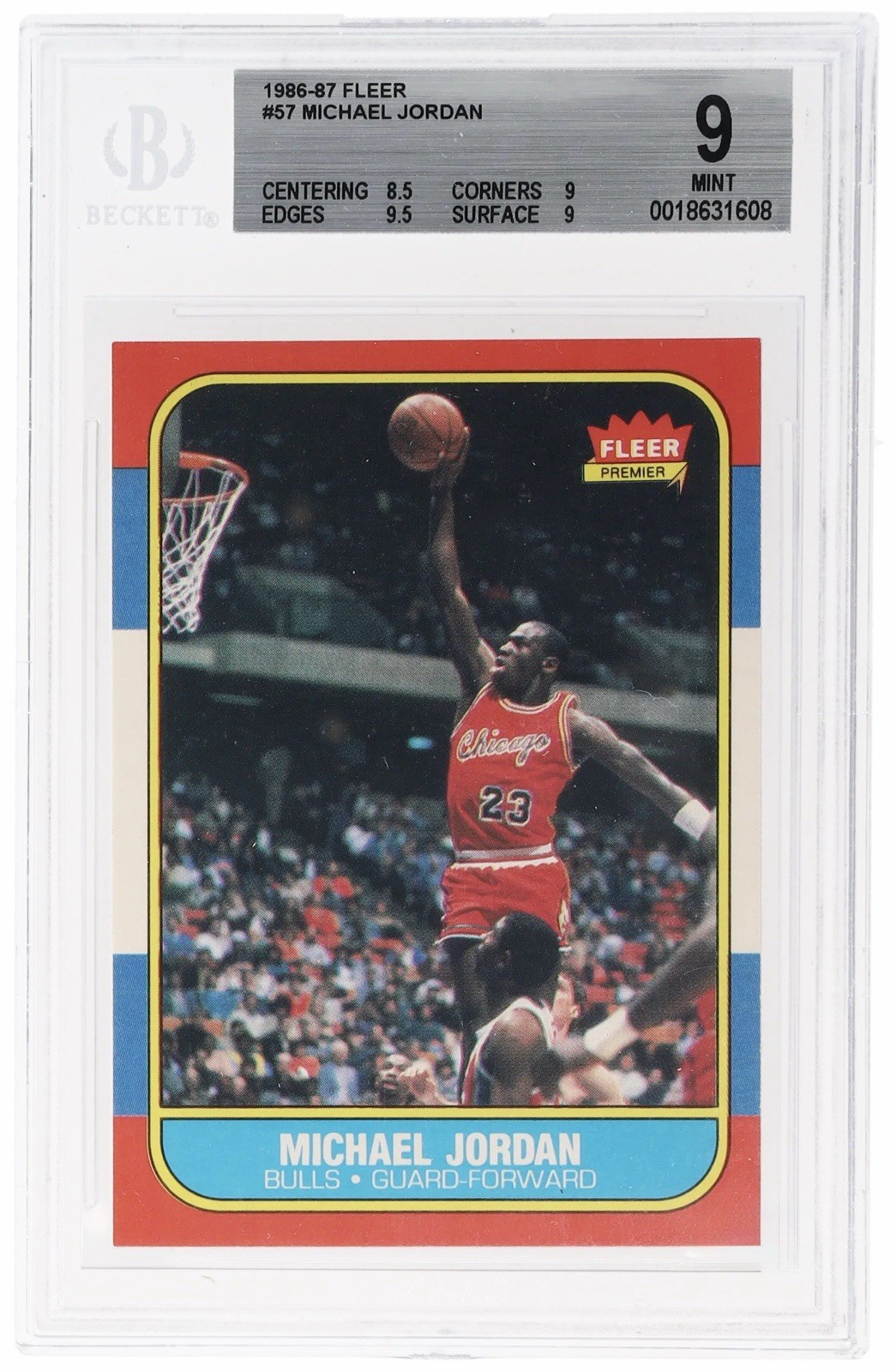 Michael Jordan 1986 Fleer #57 ROOKIE BGS 9 MINT ๐๐๐ view 1