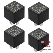4 PCS 40A Automotive Relays, 12V Waterproof 5 Pin Auto Relay Switch
