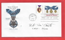 Bill "Doc" Charette Medalof Honor Recipient Korea SIGNED MOH- First Day Cover 83
