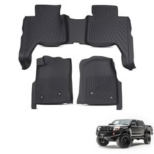 Carpet Floor Mats For Toyota Tacoma Double Cab 05-15 Black Tpe Floor Liners
