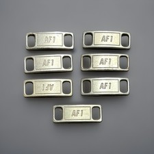 7 AUTHENTIC OEM Nike AF1 Replacement Lace Tags Shoe Badge Air Force Silver