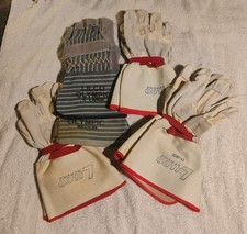 Lilco Olympic Leather Gloves Lot, 4 Pairs, Vintage, Lineman Leather Very Good 