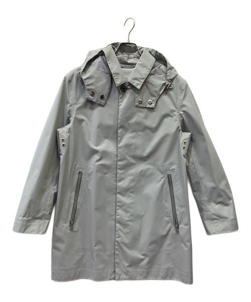 Waterproof Black Tech Nylon Hooded Trench Coat Utility Raincoat M Size