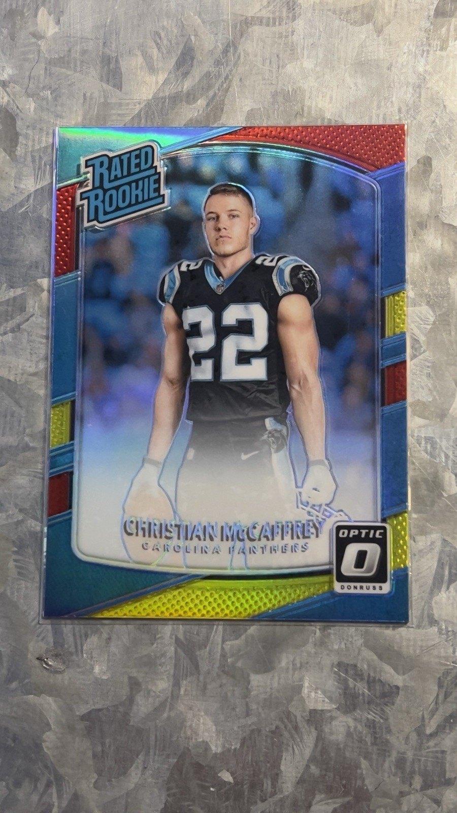 2017 Optic CHRISTIAN MCCAFFREY Red Yellow PRIZM Rated Rookie RC #168 Panthers