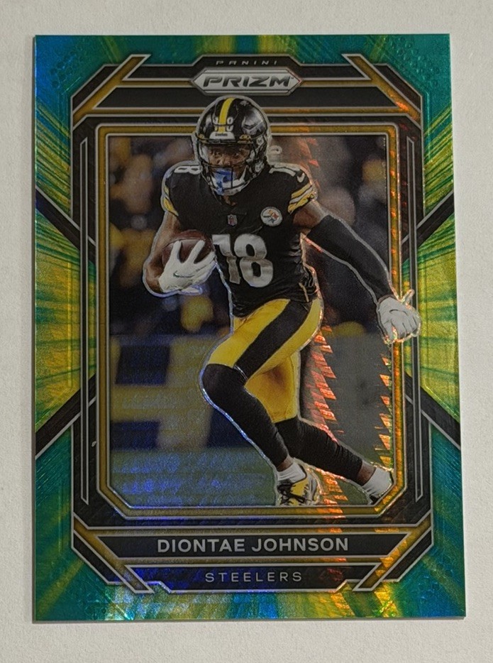 2022 Panini Prizm Diontae Johnson Green Yellow Hyper 152/175 #246 Steelers RB