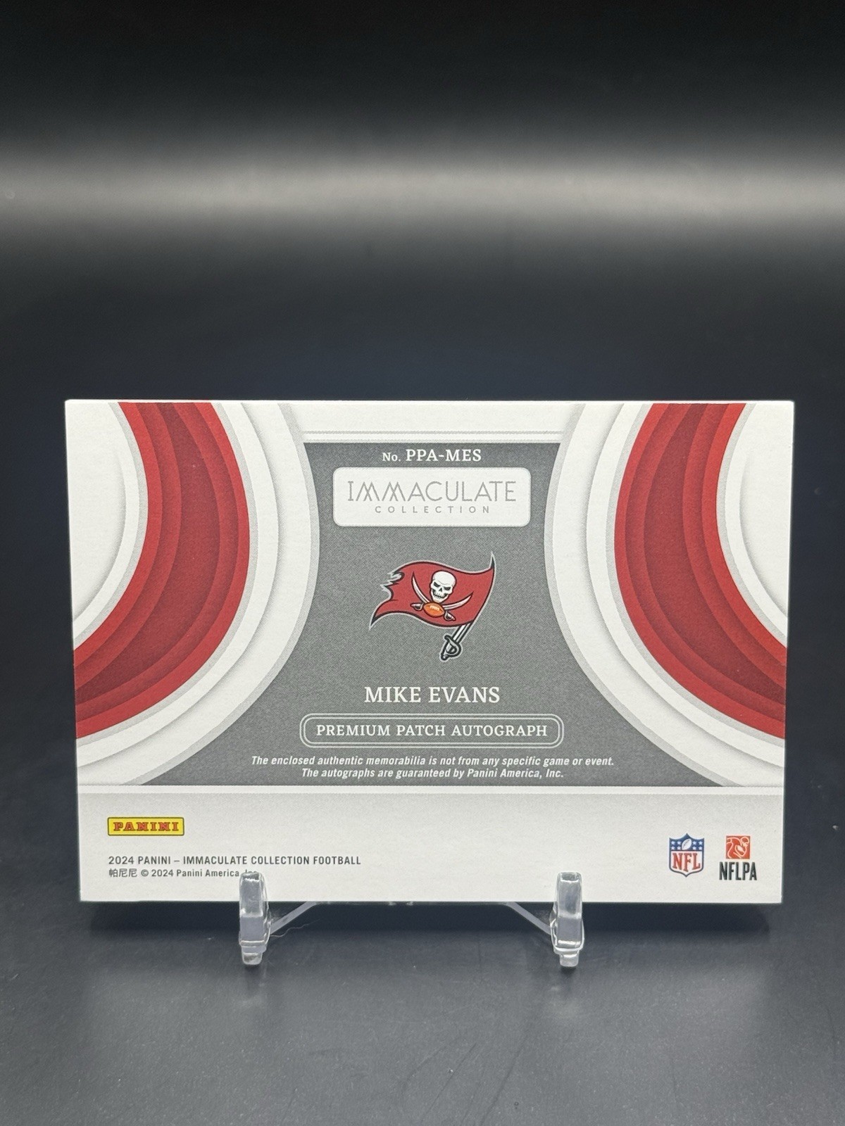 2024 Panini Immaculate MIKE EVANS Premium Nike Swoosh Patch Auto GOLD 6/10 BUCS view 8
