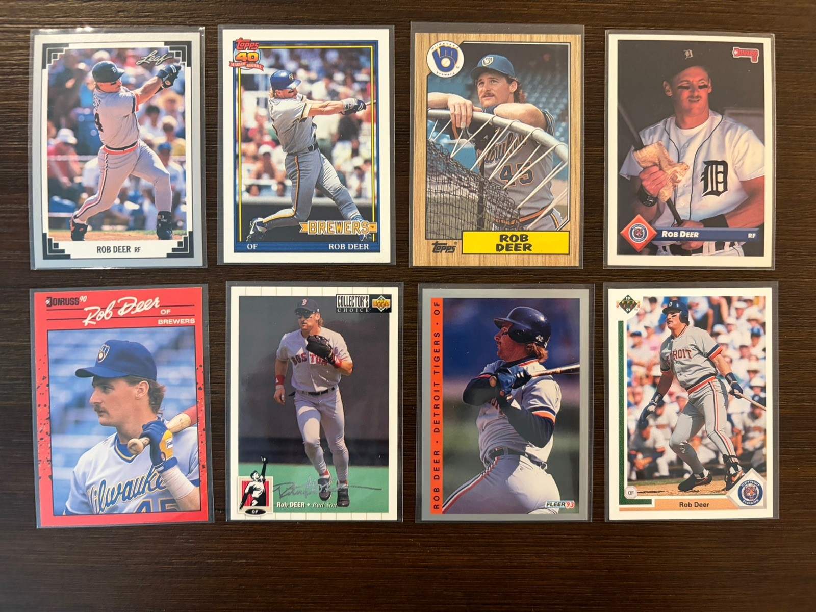 Rob Deer Baseball Card Lot - 8 Cards, 1987 Topps Rookie, Silver Signature