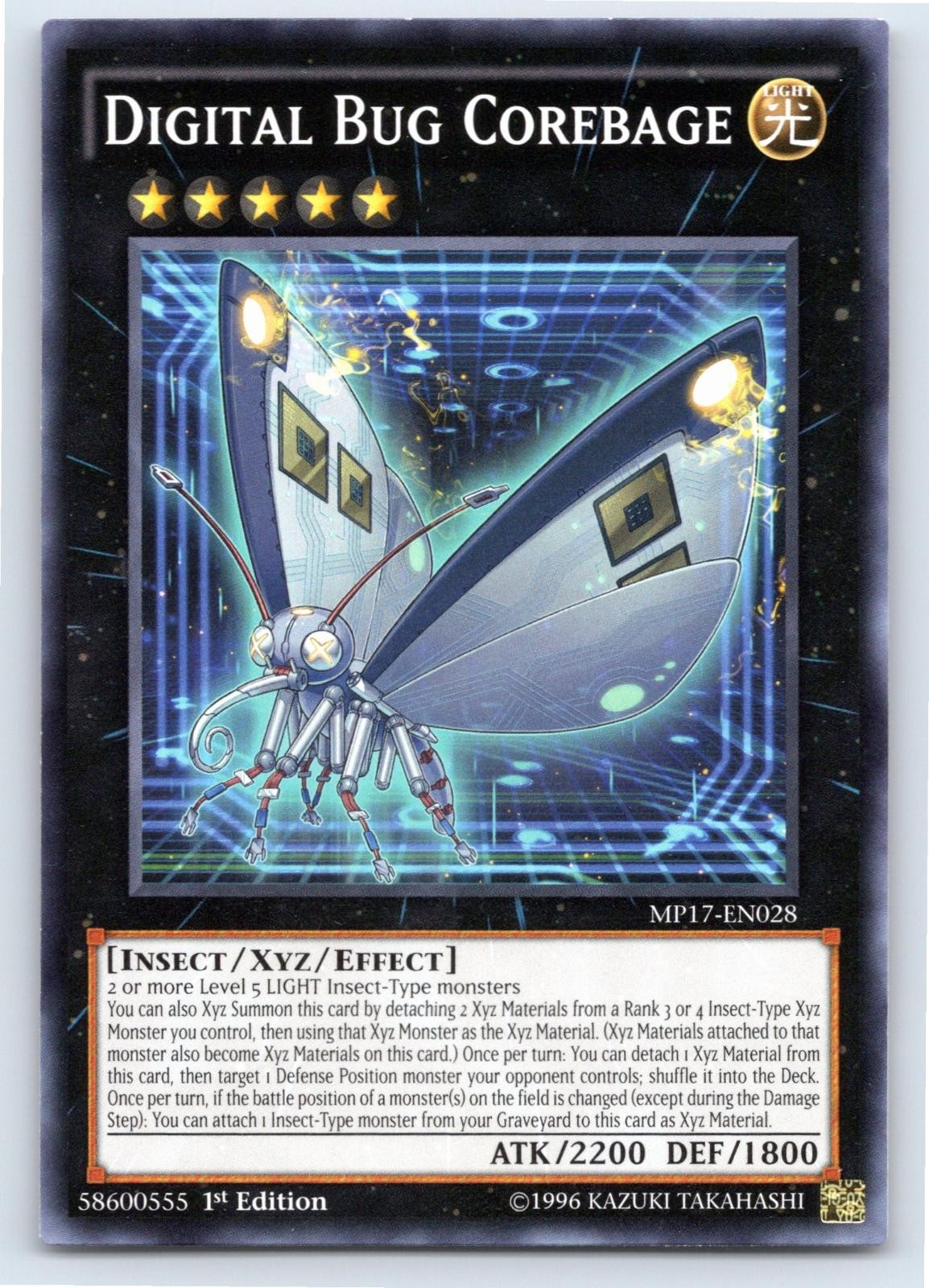 DIGITAL BUG COREBAGE 2017 MEGA-TINS MEGA PACK MP17-EN028 1ST EDITION NM A73219