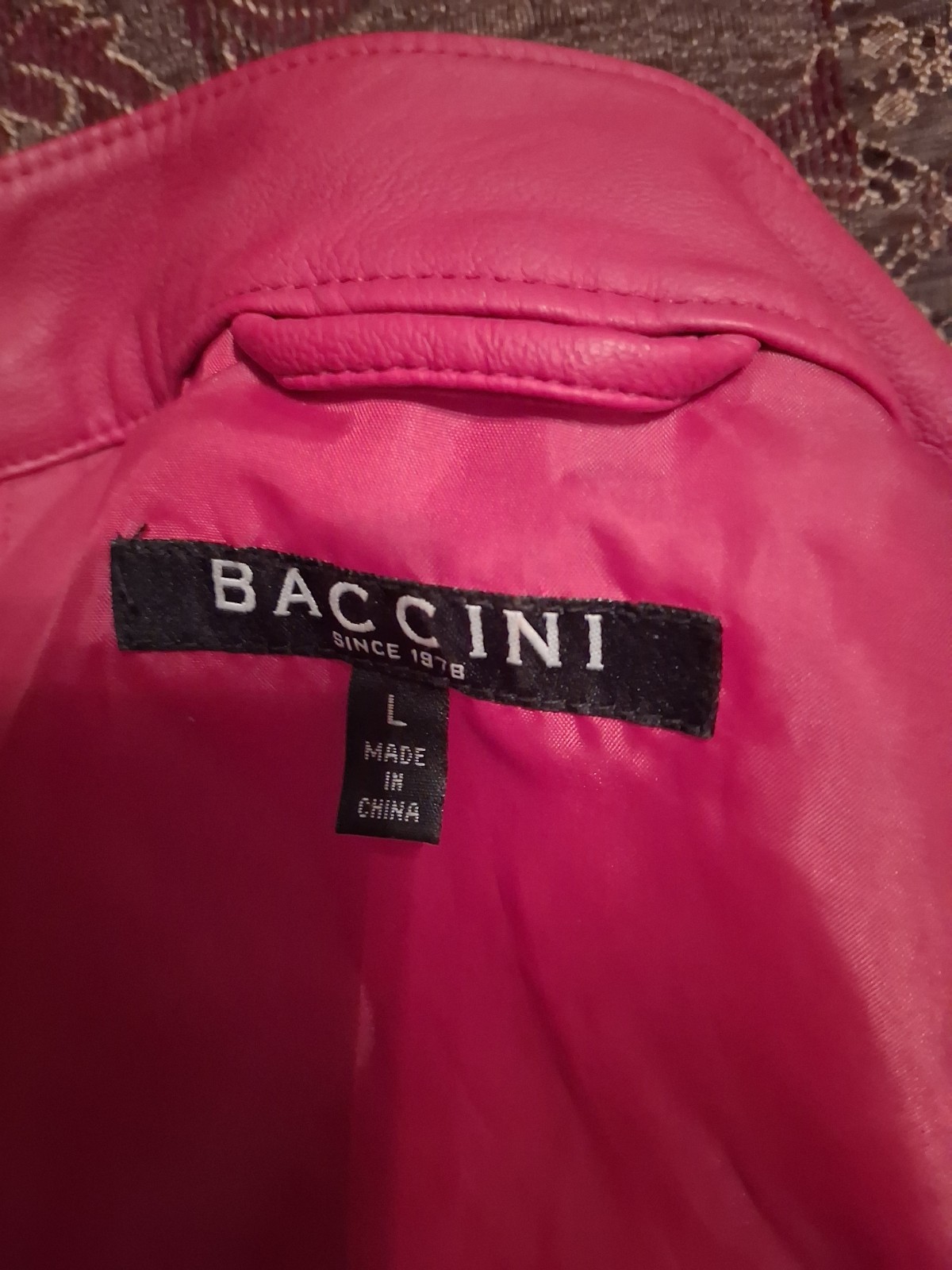 Baccini Red Full Zip Collared Pleated Women's Mid… - image 3