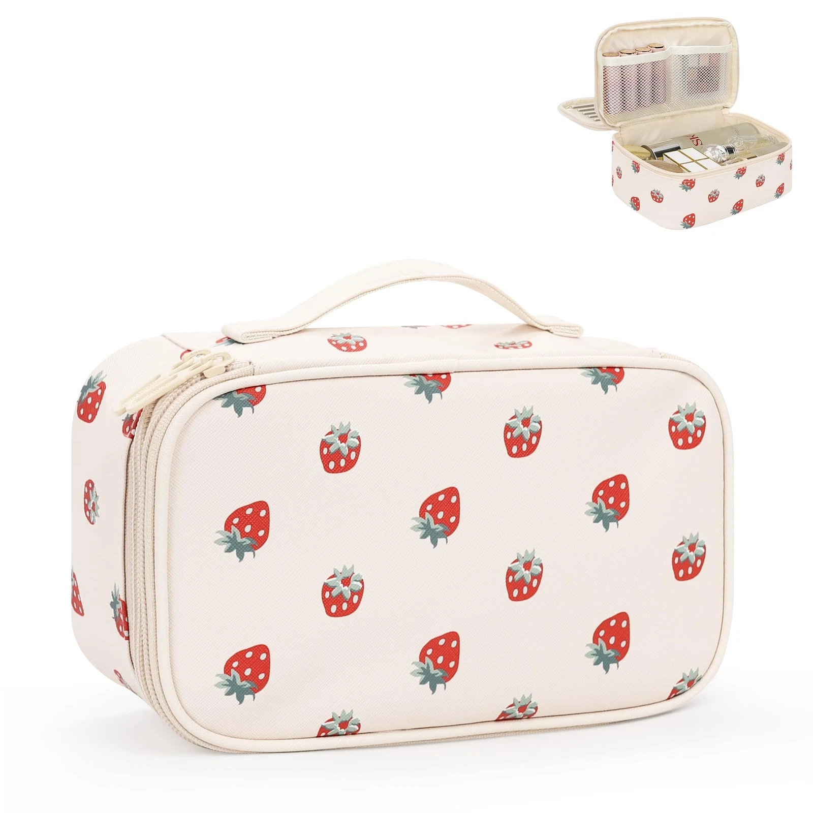 Makeup Bag, Small Makeup Bag for Women, Travel Cosmetic Bag, 2 Layers Waterpr...