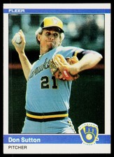 1984 Fleer #215 Don Sutton- POOR