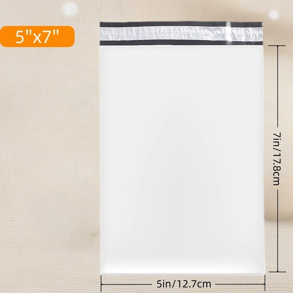 5x7-inch white polyethylene (PE) envelope pouch, waterproof and tear-resistant - Image 3 of 4