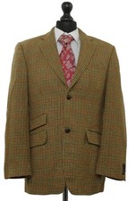 Harris Tweed Herren Sakko Jackett 48 grün ol...