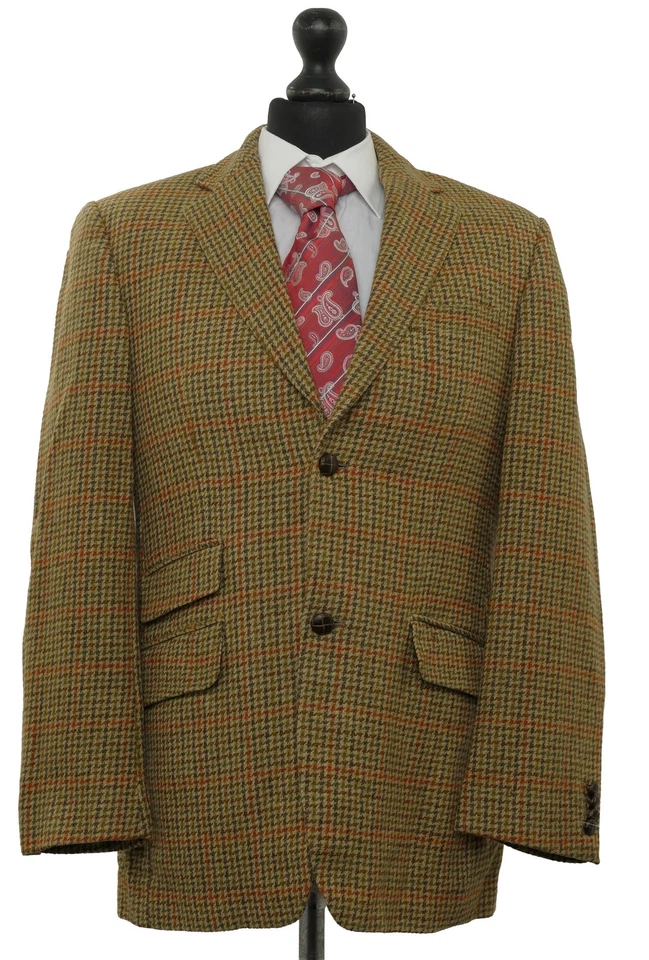 Harris Tweed Herren Sakko Jackett 48 grün oliv kariert Einreiher 2-Knopf - Bild 1 von 4