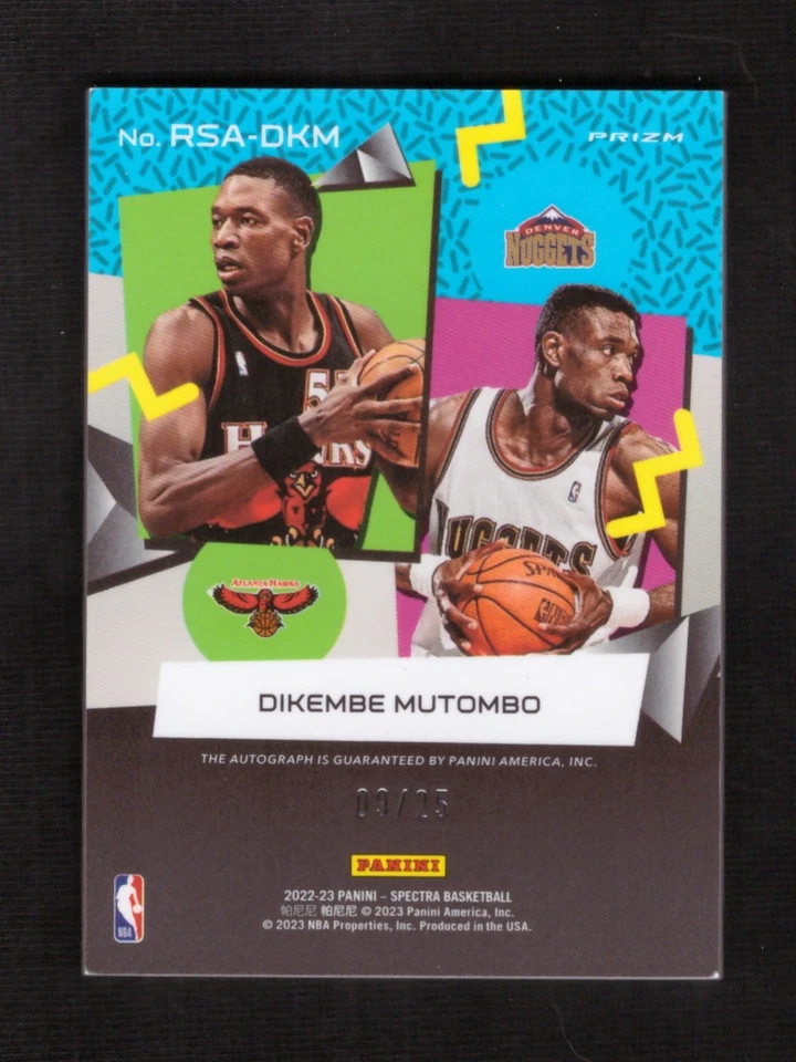 2021-22 Panini Spectra Dikembe Mutombo RetroSpect Meta Prizm Auto 09/25 - Image 2 of 2