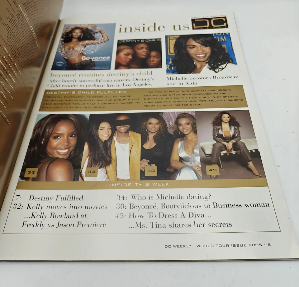 Destiny's Child DC Weekly 2005 World Tour Issue Official Program Book Magazine - Image 2 of 4