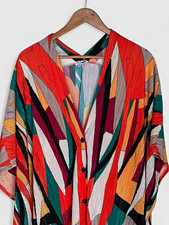 Fashion Nova Isa Plisse Maxi Dress Medium Multicolor Geometric Resort Vacation