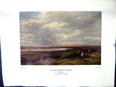 Antique Print 1938 NettlefGrundy Oil Painting View Near Barmouth Edmund Wim