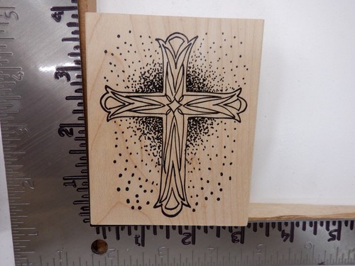 BREZEL STADT PAPIER KREUZ OSTERN HOLZ GUMMI STEMPEL EUC L2510