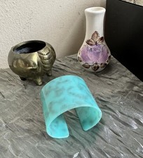 BUFFALO HORN LACQUERED WIDE CUFF BRACELET TURGUOISE XSMALL INDIA