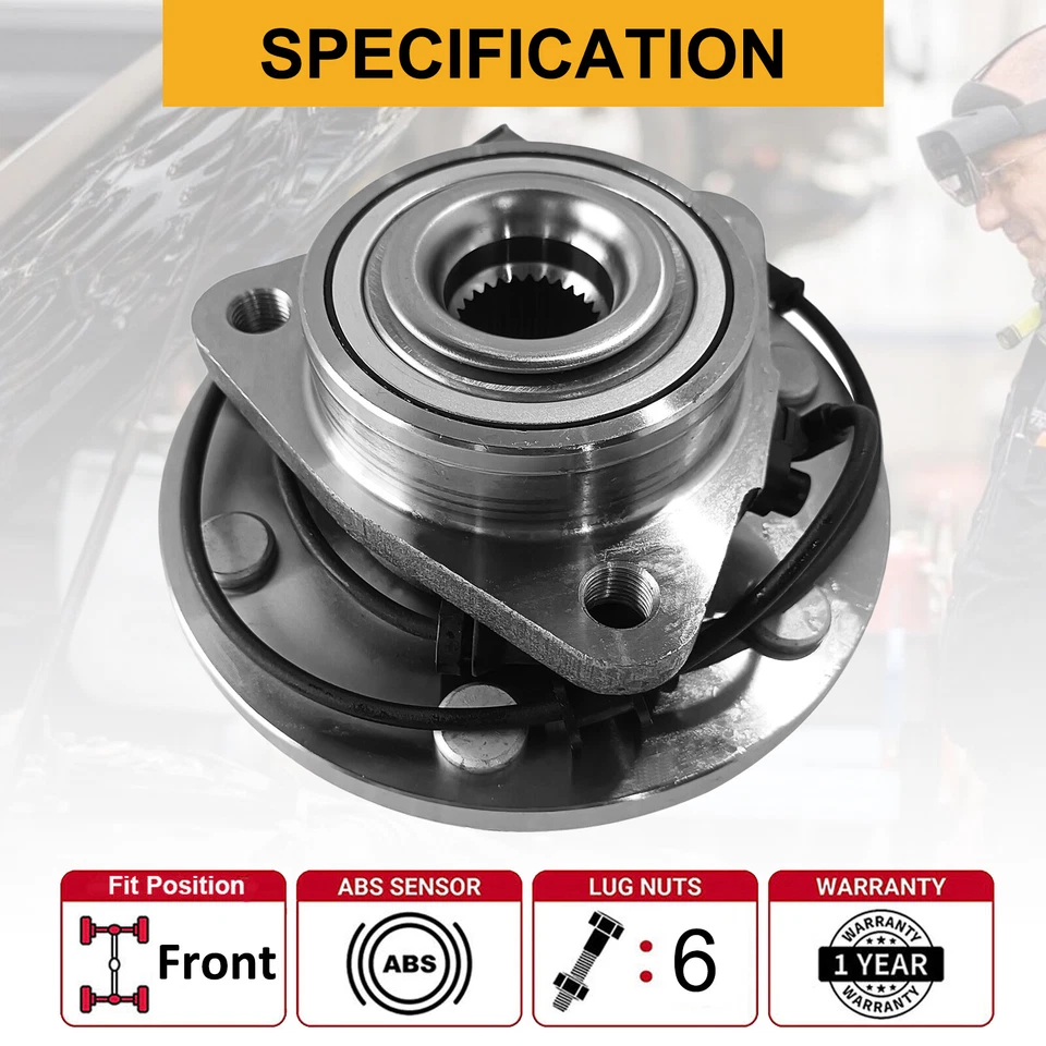 Pair (2) Front Wheel Bearing Hub for 2004-2007 Nissan Armada Titan Infiniti QX56 Foto 2 de 4