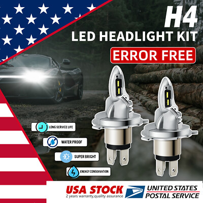 CANBUS H4/9003 CSP Chips LED Headlight Kit High/Low Beam 6000K White Light Bulbs