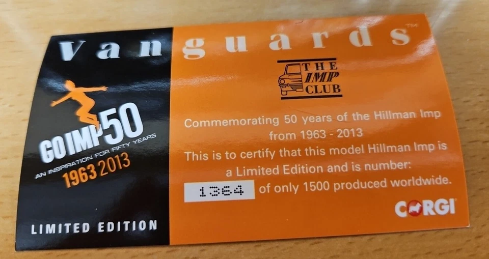 Vanguards 1:43 Edición Limitada The Imp Club, Go Imp 50 1963-2013 Foto 3 de 4