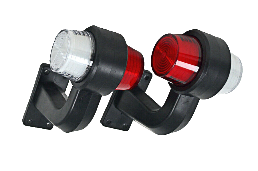 2 X 24V LED Rouge Blanc Côté Fluo Marqueur Feux pour Scania DAF Man Renault