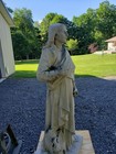 ++Antique Granite Carved Life size Saint John Statue Church Chapel Cemetery ++