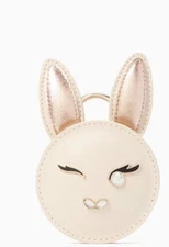 Kate Spade 3D Bun Bun Bunny Rabbit Leather Coin Case Purse Wallet New