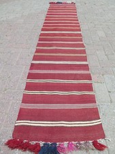Vintage Turecki Kilim Runner, Bieżnik do dywanów, Długie dywany kuchenne, Przejście 22"X112"