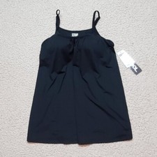 32 DEGREES Womens top gym swim Large Black Relaxed Lounge Built-in Cups NEW