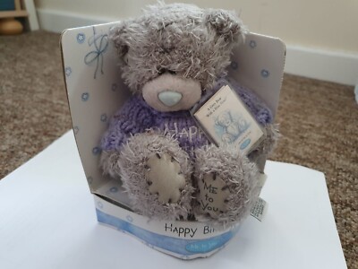 Me To You Happy Birthday Bear Tatty Teddy Book T-shirt Purple Plush Soft  Toy