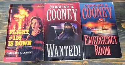 Caroline B Cooney Paperback Lot YA - Wanted  Flight 116 Is Down  Emergency Room