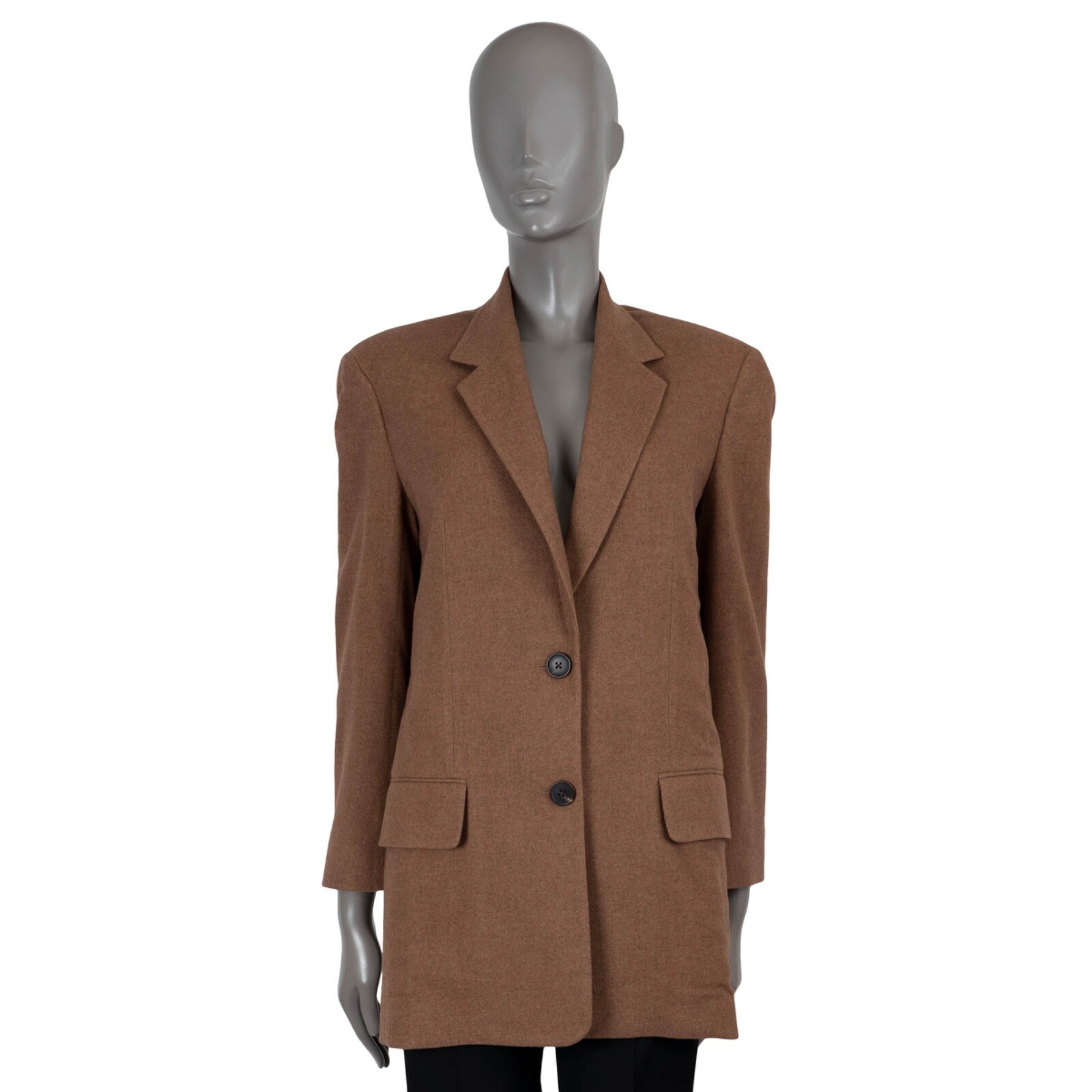 70310 auth THE ROW brown silk cashmere 2021 RONNA OVESIZED Blazer Jacket XS