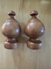 pair of wood finials - new