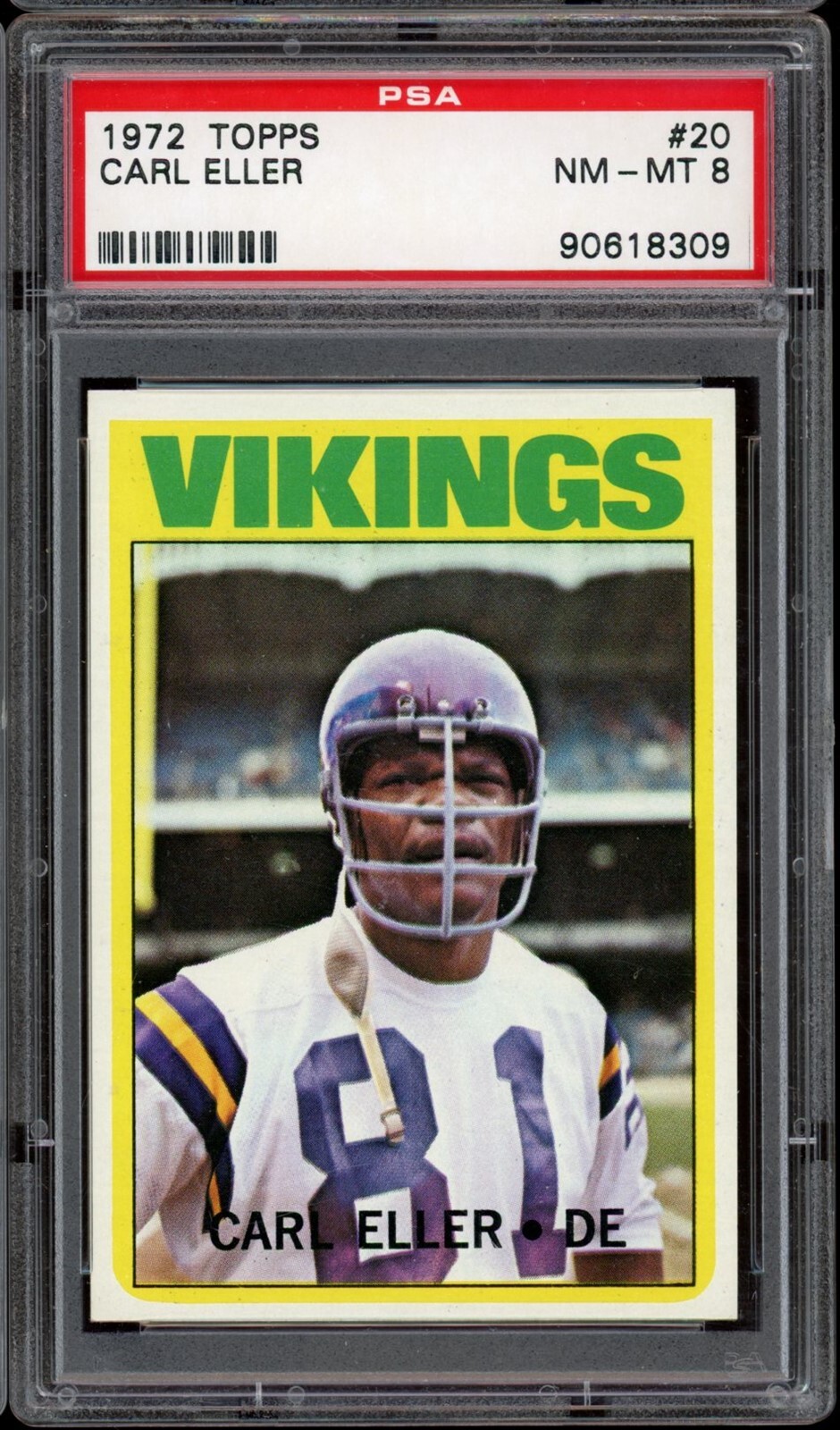 1972 Topps Football #20 Carl Eller PSA 8
