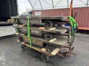 Vintage Industrial 4 wheel Wagon, Towable Utility Cart, Warehouse Pallet Carts