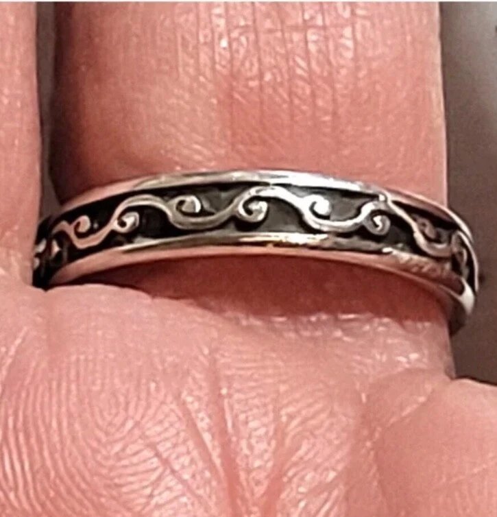 BRIGHTON VENUSIAN LAVENDER BLUE SWAROVSKI CRYS SLVR+GOLD SIZE 5.5-6 RING VG+✨VTG - Image 4 of 4