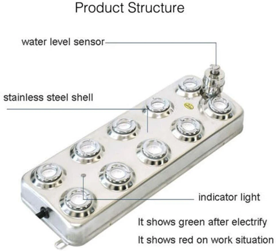 Ultrasonic Mist Maker Fogger Mister Air Humidifier Fog Machine 110v 10 Head Deco - Image 3 of 4