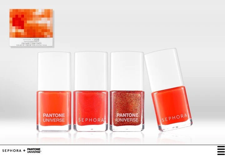 Sephora Pantone Universe Tangarine Tango Color del Año - Juego de 4 Esmaltes de Uñas Foto 4 de 4